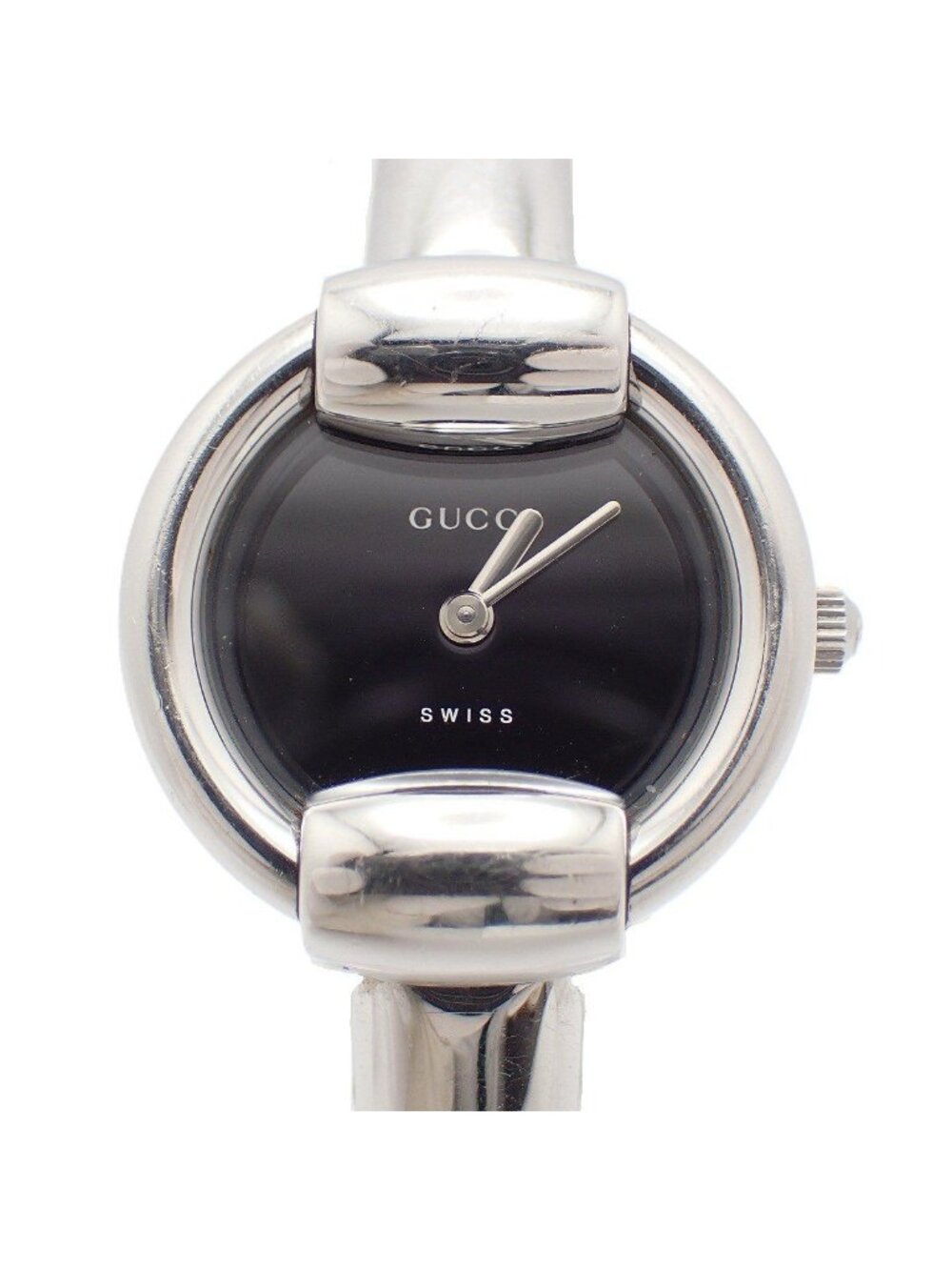 Gucci L Bracelet Watch Quartz Black Dial Ssstrap